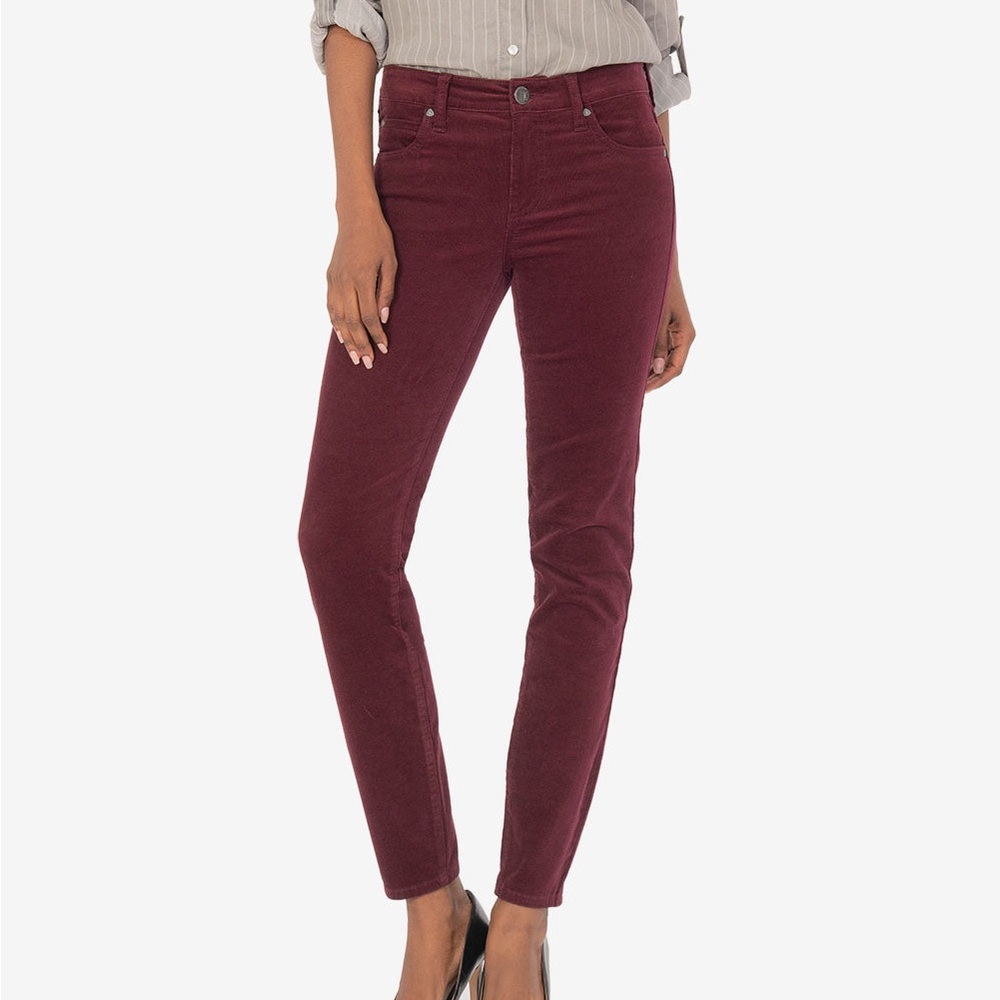 Kut from the Kloth Diana corduroy jeans. Size 6. Wine color.